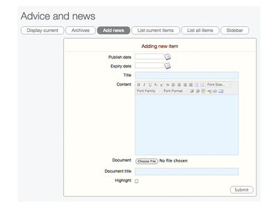 Add a newsitem